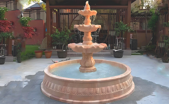 大理石層層噴泉——水韻天成，演繹自然與藝術(shù)的交響曲