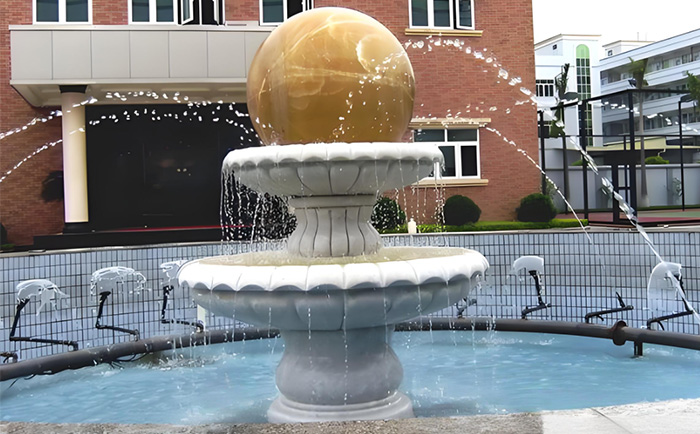 會(huì)轉(zhuǎn)動(dòng)的石雕風(fēng)水球噴泉--夏日清涼新寵！