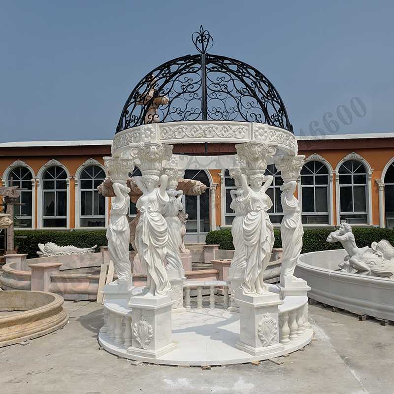 歐式人物涼亭，歐式石雕涼亭，石雕人物涼亭