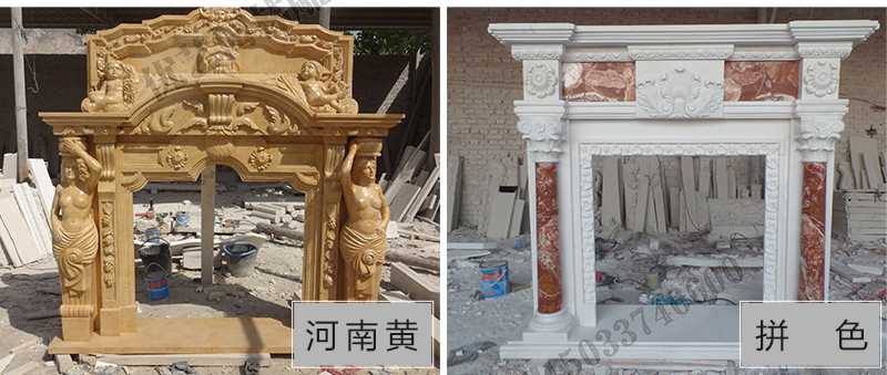 石雕壁爐架款式，定制石雕壁爐架，石雕壁爐架廠家