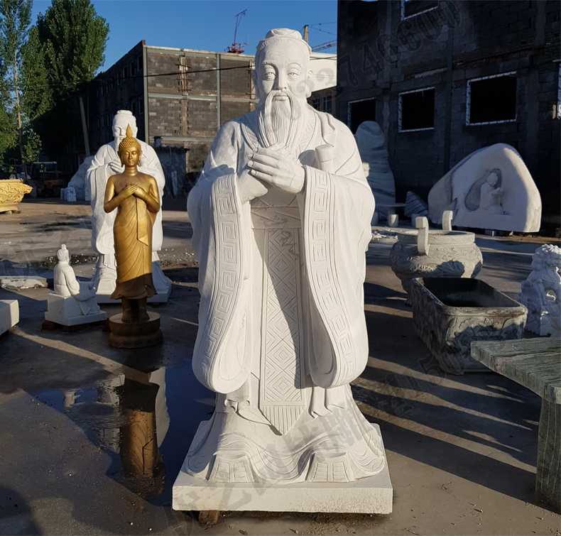 石雕孔子像，大理石孔子像，校園孔子雕像