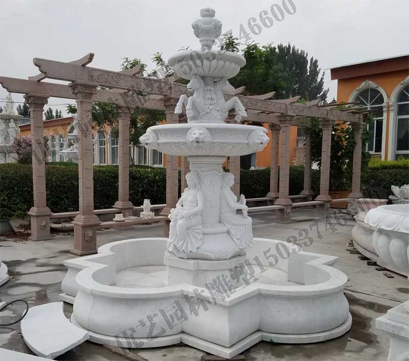 大理石噴泉，歐式人物動(dòng)物噴泉，室外景觀噴泉定制