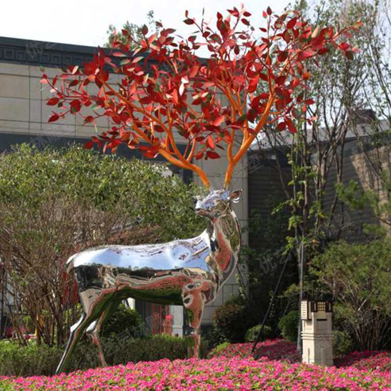 不銹鋼鹿，不銹鋼雕塑，不銹鋼鹿定制