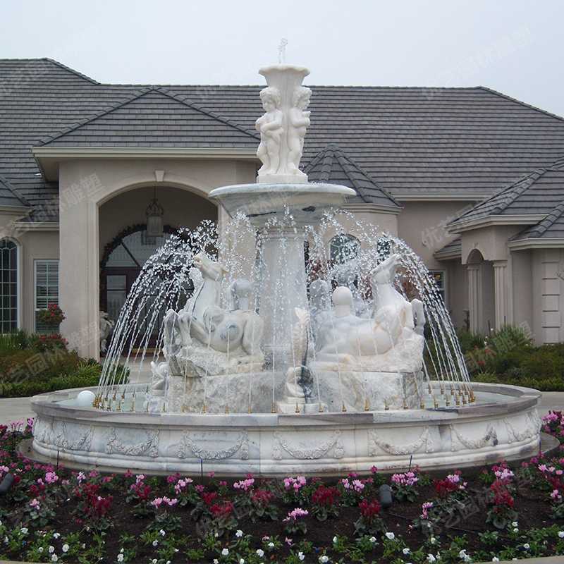 石雕噴泉，大理石噴泉，人物石雕噴泉