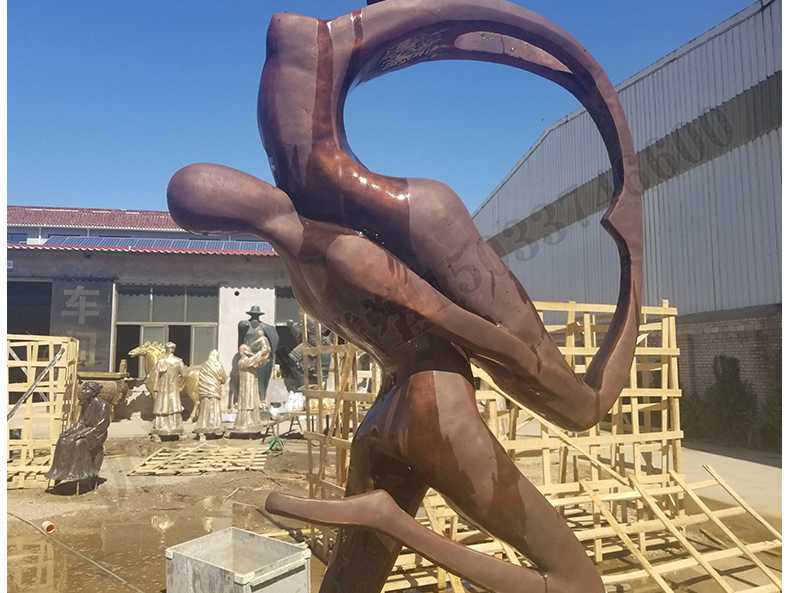 銅舞蹈人物雕塑，跳舞人物銅雕塑，純銅抽象雕塑