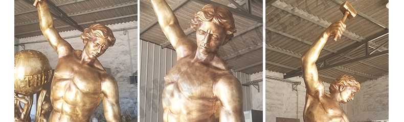 自我雕刻銅雕塑，銅人物雕塑，雕刻自我銅雕塑