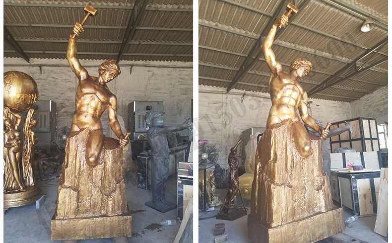 雕刻自我人物雕塑，銅雕刻自我，自我雕刻純銅雕塑