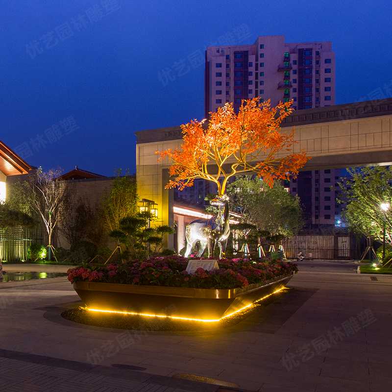 不銹鋼鹿，不銹鋼雕塑廠家，定制不銹鋼雕塑