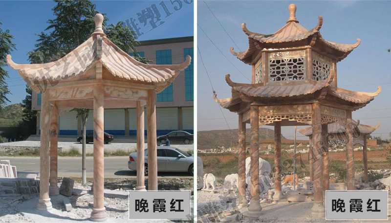 中式大理石涼亭，石雕涼亭廠家，石雕景觀涼亭定制