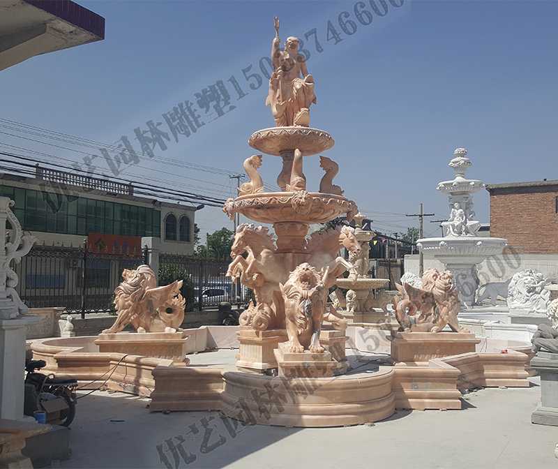 大理石景觀噴泉，歐式大型噴泉，石雕噴泉廠家