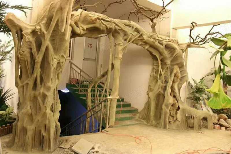 水泥仿真樹(shù)木雕塑，仿真水泥雕塑