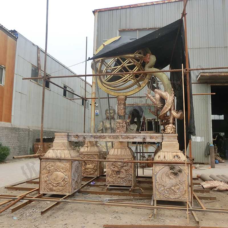 渾天地動(dòng)儀，銅地震儀雕塑，銅地動(dòng)儀景觀