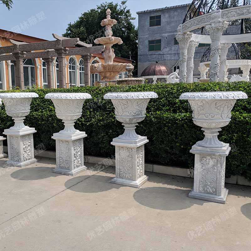 石材景觀花盆，花園景觀花缽