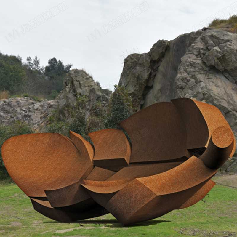 耐候鋼雕塑廠家，耐候鋼樹葉雕塑