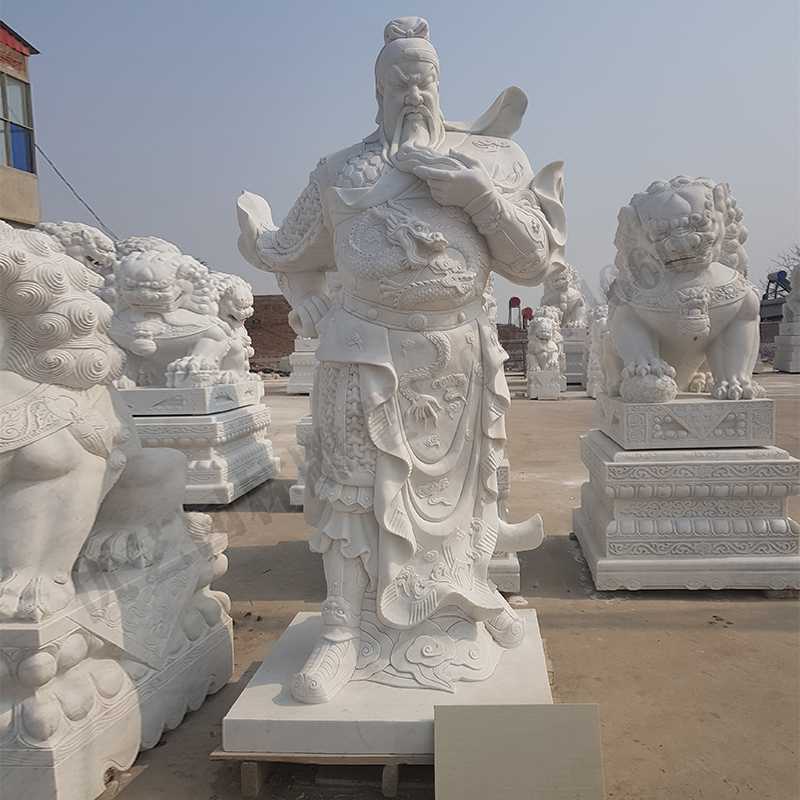 漢白玉關(guān)公像，石雕關(guān)公像，大理石關(guān)公雕像，關(guān)羽雕像，河北石雕關(guān)公廠家.jpg