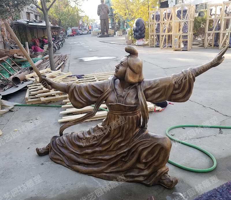 舞劍銅人物雕塑，古代銅人物雕塑