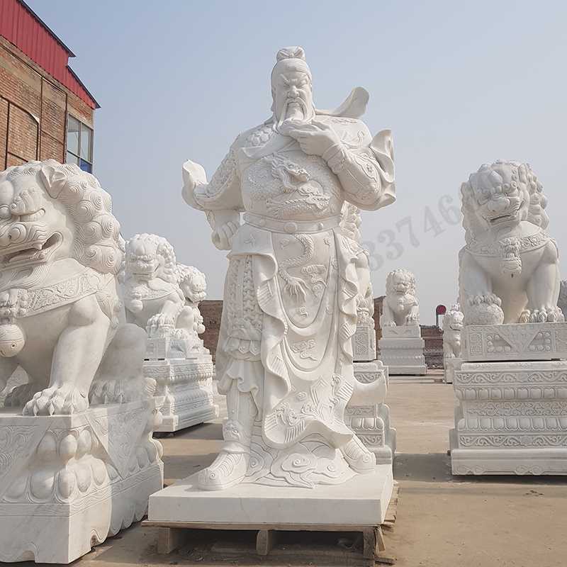 漢白玉關(guān)公像，石雕關(guān)公像，大理石關(guān)公雕像，關(guān)羽雕像，河北石雕關(guān)公廠家2.jpg