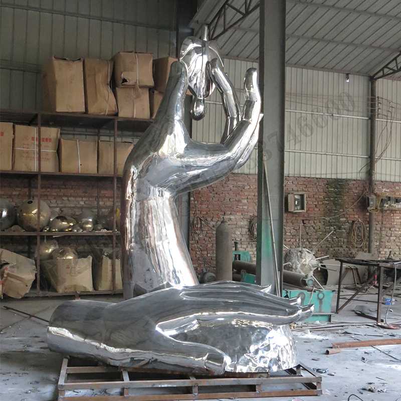 環(huán)保不銹鋼雕塑，不銹鋼水滴雕塑，環(huán)保主題景觀雕塑